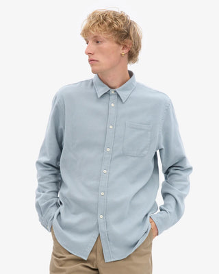 COLORFUL STANDARD ORGANIC FLANNEL SHIRT STEEL BLUE
