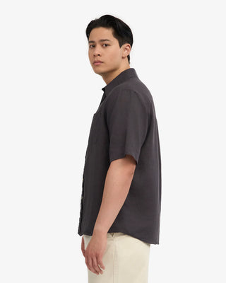 COLORFUL STANDARD LINEN SS SHIRT LAVA GREY
