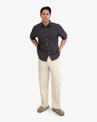 COLORFUL STANDARD LINEN SS SHIRT LAVA GREY