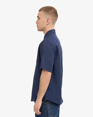 COLORFUL STANDARD LINEN SS SHIRT PETROL BLUE