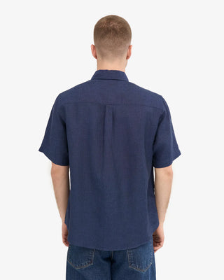 COLORFUL STANDARD LINEN SS SHIRT PETROL BLUE