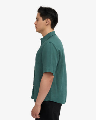 COLORFUL STANDARD LINEN SS SHIRT OCEAN GREEN