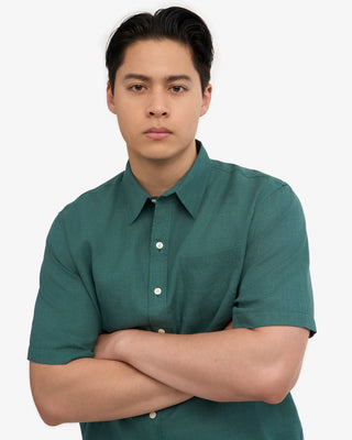 COLORFUL STANDARD LINEN SS SHIRT OCEAN GREEN