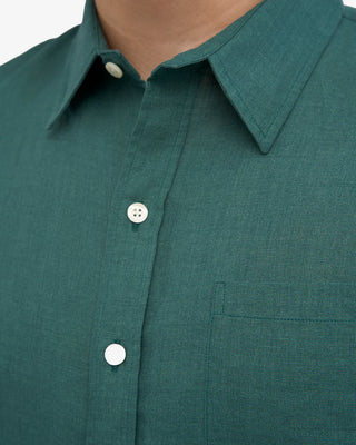 COLORFUL STANDARD LINEN SS SHIRT OCEAN GREEN