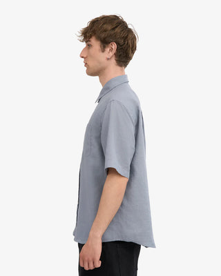 COLORFUL STANDARD LINEN SS SHIRT STEEL BLUE