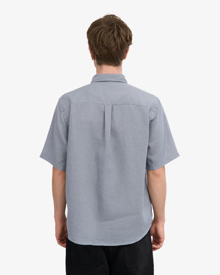 COLORFUL STANDARD LINEN SS SHIRT STEEL BLUE