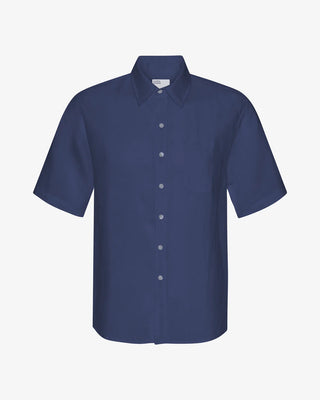 COLORFUL STANDARD LINEN SS SHIRT PETROL BLUE