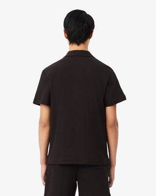 LACOSTE CLASSIC FIT TEXTURED OPEN NECK POLO BUFFALO DH1969