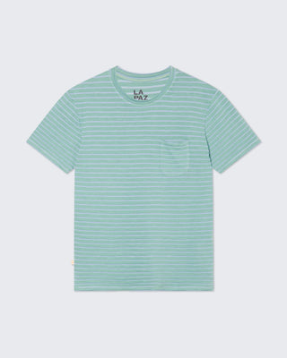 LA PAZ GUERREIRO T-SHIRT GREEN / INDIGO STRIPES