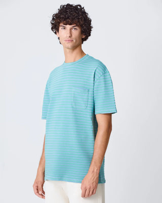 LA PAZ GUERREIRO T-SHIRT GREEN / INDIGO STRIPES