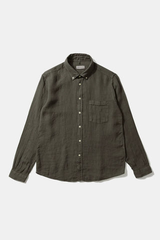 EDMMOND LINEN SHIRT PLAIN KHAKI