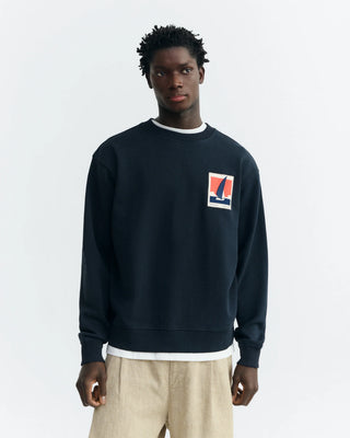 THINKING MU OPTIMIST NAVY LEON SWEATSHIRT BLUE