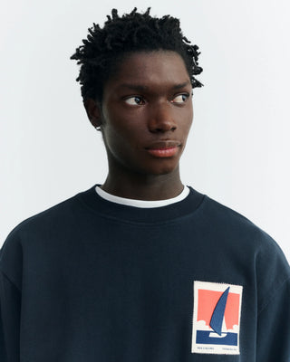 THINKING MU OPTIMIST NAVY LEON SWEATSHIRT BLUE