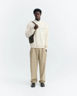 THINKING MU SOL CONTRAST PANNACOTA LEON SWEATSHIRT ECRU