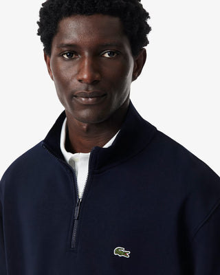 LACOSTE HIGH NECK ZIP UP FLEECE SWEATSHIRT NAVY BLUE SH9774