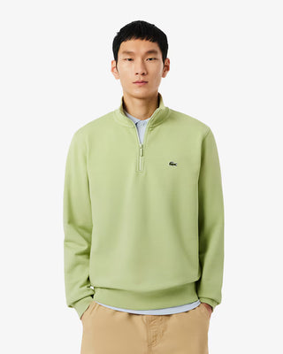 LACOSTE HIGH NECK ZIP UP FLEECE SWEATSHIRT BIRCH SH9774