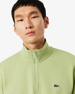 LACOSTE HIGH NECK ZIP UP FLEECE SWEATSHIRT BIRCH SH9774