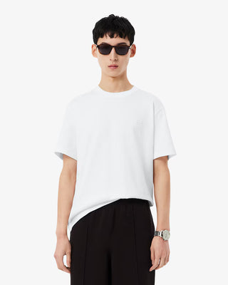 LACOSTE CLASSIC FIT BACK PRINT HEAVY COTTON T-SHIRT WHITE TH1750