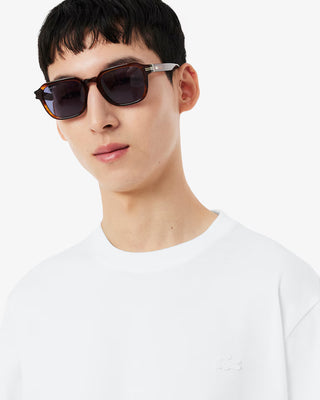LACOSTE CLASSIC FIT BACK PRINT HEAVY COTTON T-SHIRT WHITE TH1750