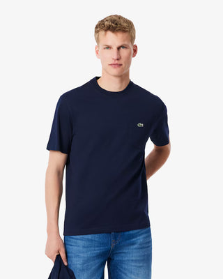 LACOSTE COTTON T-SHIRT WITH POCKET NAVY BLUE TH2827