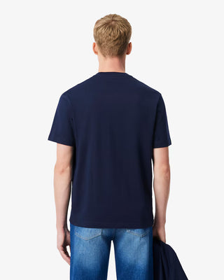 LACOSTE COTTON T-SHIRT WITH POCKET NAVY BLUE TH2827