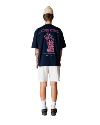 WOODBIRD WBBRAINE BOOK TEE DARKNAVY