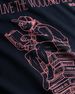 WOODBIRD WBBRAINE BOOK TEE DARKNAVY