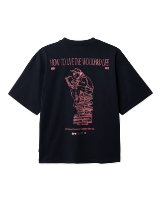 WOODBIRD WBBRAINE BOOK TEE DARKNAVY