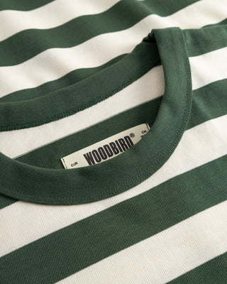 WOODBIRD WBBRAINE STRIPE TEE PINE GREEN