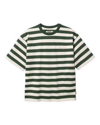 WOODBIRD WBBRAINE STRIPE TEE PINE GREEN