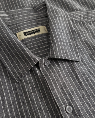 WOODBIRD WBWANG TAI STRIPE SHIRT BLACK STRIPE