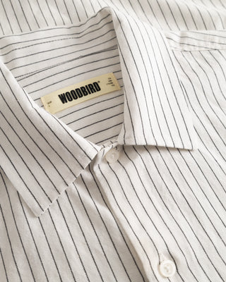 WOODBIRD WBWANG TAI STRIPE SHIRT WHITE STRIPE