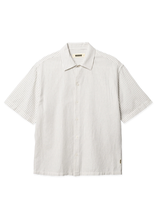WOODBIRD WBWANG TAI STRIPE SHIRT WHITE STRIPE