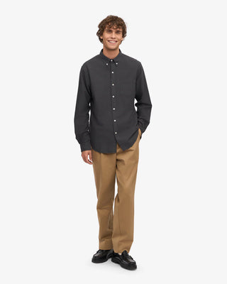 COLORFUL STANDARD ORGANIC BUTTON DOWN SHIRT LAVA GREY