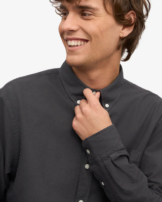 COLORFUL STANDARD ORGANIC BUTTON DOWN SHIRT LAVA GREY