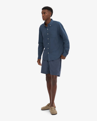 COLORFUL STANDARD ORGANIC BUTTON DOWN SHIRT PETROL BLUE