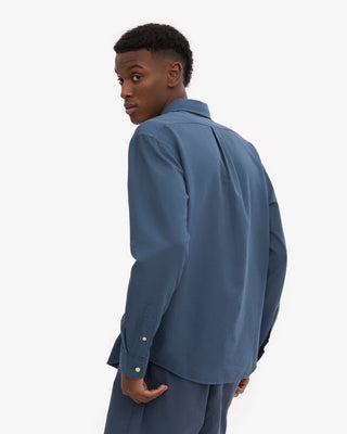 COLORFUL STANDARD ORGANIC BUTTON DOWN SHIRT PETROL BLUE