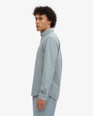COLORFUL STANDARD ORGANIC BUTTON DOWN SHIRT STEEL BLUE