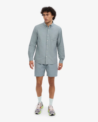 COLORFUL STANDARD ORGANIC BUTTON DOWN SHIRT STEEL BLUE