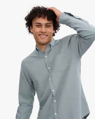 COLORFUL STANDARD ORGANIC BUTTON DOWN SHIRT STEEL BLUE