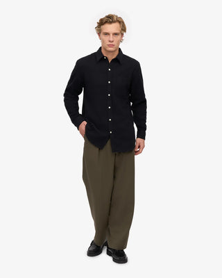 COLORFUL STANDARD ORGANIC FLANNEL SHIRT DEEP BLACK