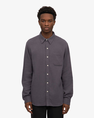 COLORFUL STANDARD ORGANIC FLANNEL SHIRT LAVA GREY