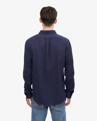 COLORFUL STANDARD ORGANIC FLANNEL SHIRT NAVY BLUE