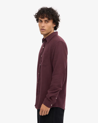 COLORFUL STANDARD ORGANIC FLANNEL SHIRT OXBLOOD RED