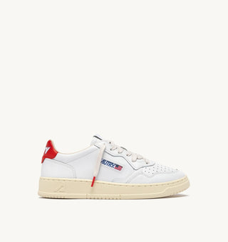 AUTRY MEDALIST LOW  WHITE SPICY ORANGE LEATHER - AULWTB01