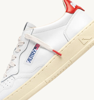 AUTRY MEDALIST LOW  WHITE SPICY ORANGE LEATHER - AULWTB01