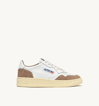 AUTRY MEDALIST LOW WHITE LEATHER ANTELOPE SUEDE - AULMFT02
