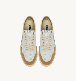AUTRY MEDALIST LOW WHITE LEATHER RAME SUEDE - AULMFT10