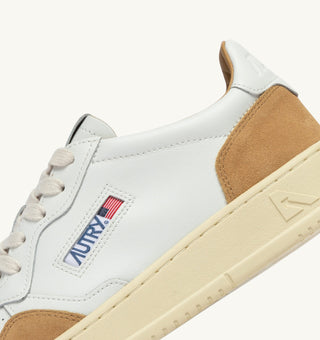 AUTRY MEDALIST LOW WHITE LEATHER RAME SUEDE - AULMFT10