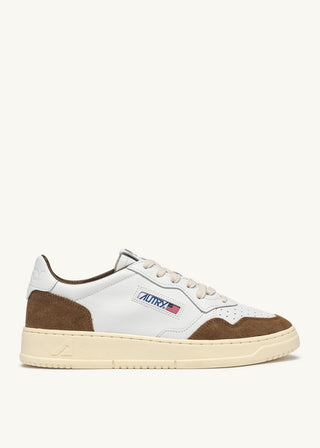 AUTRY MEDALIST LOW  WHITE LEATHER TOBACCO SUEDE - AULMFT17